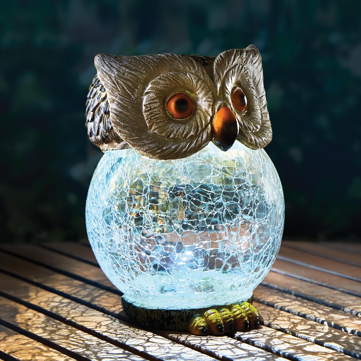 Coopers Of Stortford Multicolor Solar Powered Owl Garden Ornament Decor | 15.5Cm Tall