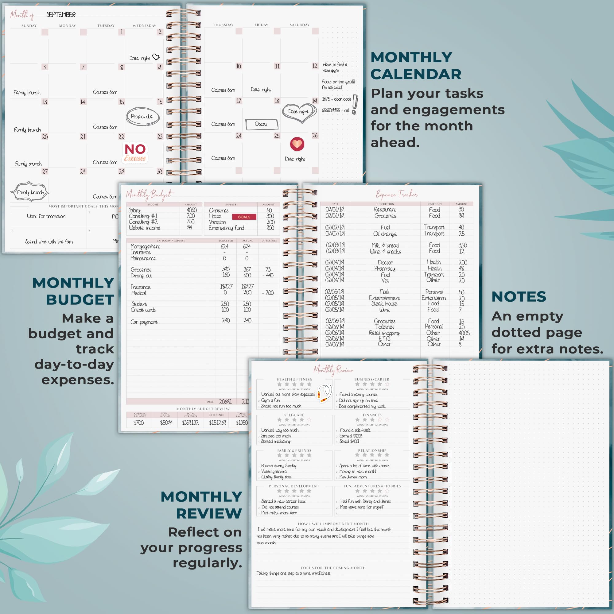 PLANBERRY Large Hourly Schedule Planner Premium, Undated Hourly Schedule & Budget Organizer for Time Management - Image 4