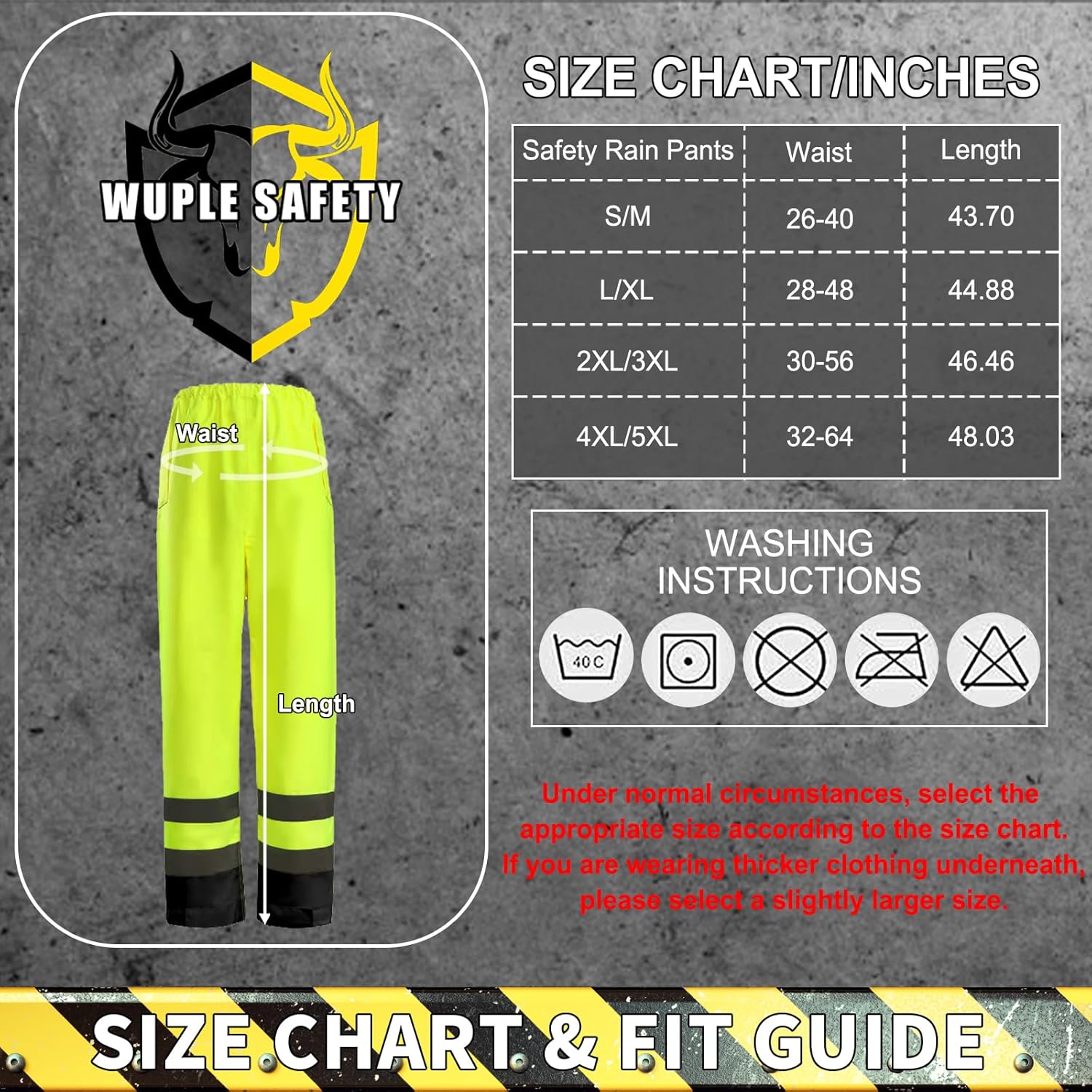 Safety Rain Jacket for Men Waterproof，Class 3 Hi Vis Rain Gear with Collapsible Hood， Breathable Rain Suits with Inner Mesh Lining and pocket，Reflective Waterproof Pants L/XL - Image 6