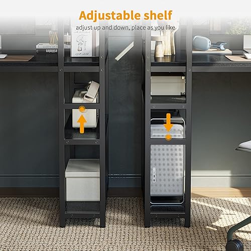 Miniatura 10 de CubiCubi Escritorio para computadora de 47 pulgadas con estantes de almacenamiento, mesa de trabajo reversible con estantería para oficina en casa,