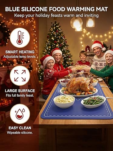 Miniatura 2 de Tapete de calentamiento para alimentos, tapete de calentamiento de alimentos mejorado a 248 , bandeja de calentamiento eléctrica con almohadilla