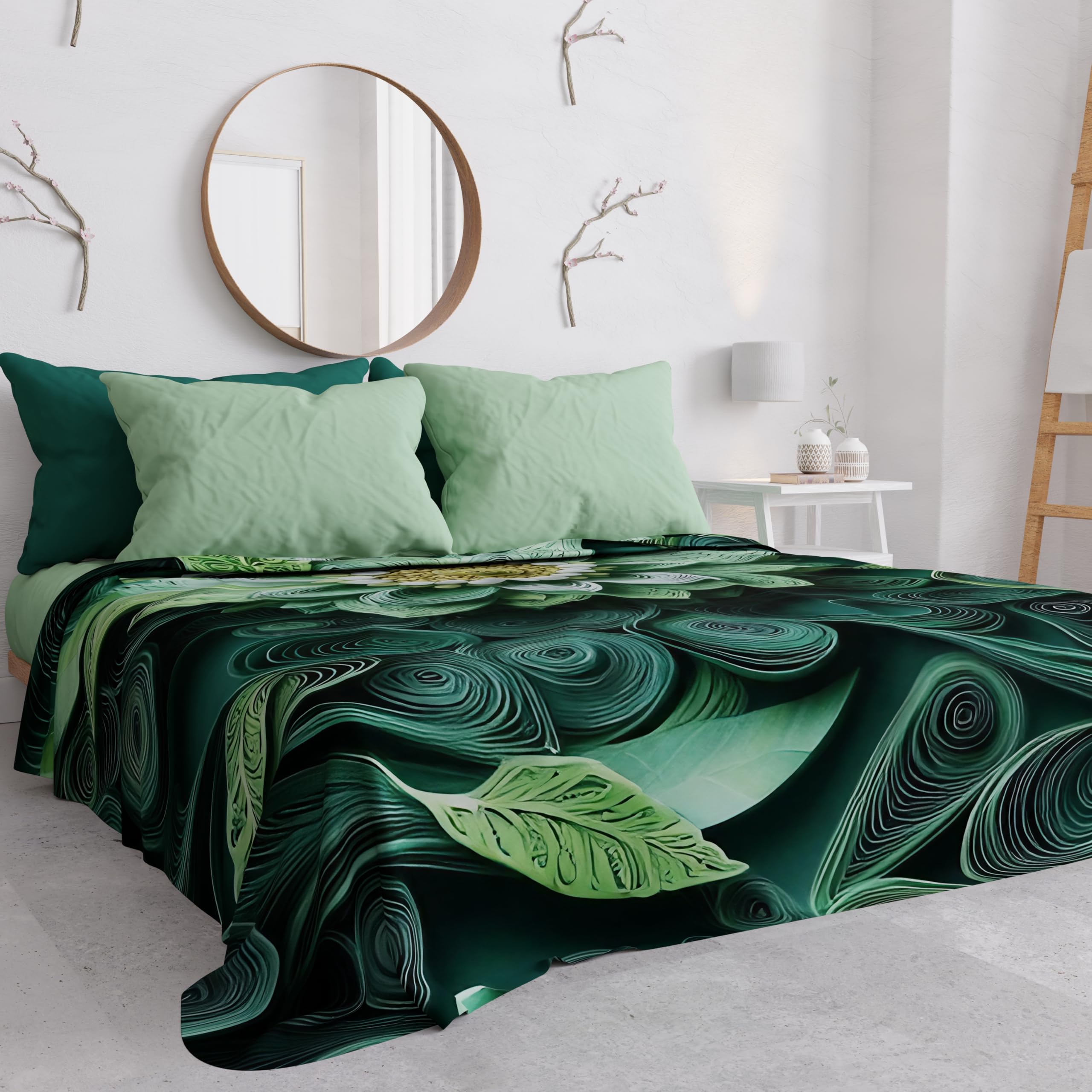 PETTI Artigiani Italiani - Spring Summer Single Bedspread Lightweight Single Bed Sheet Bedspread Floral 05-22 100% Made in Italy - Image 2
