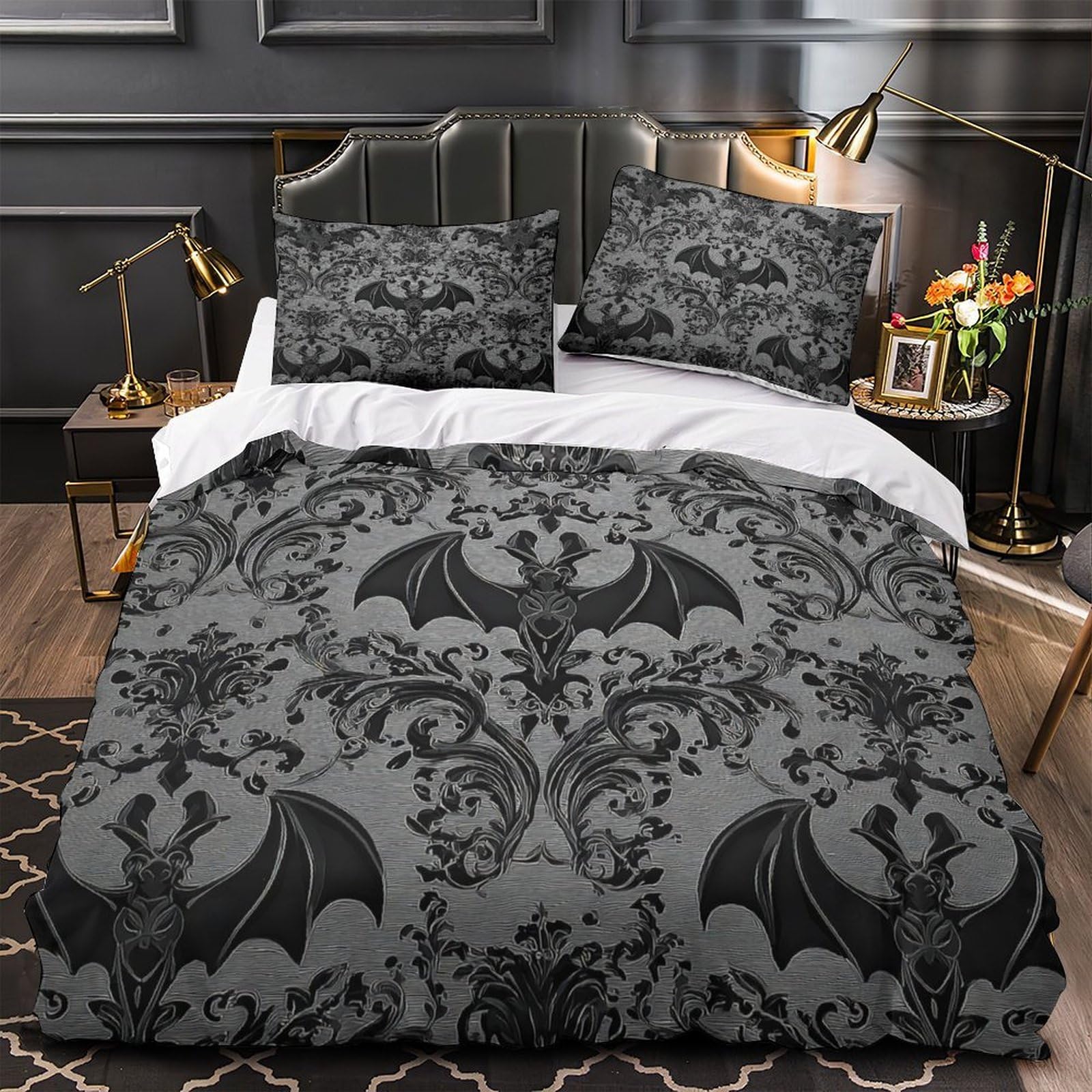 Housse de couette 3D confortable et parure de lit microfibre léger pour lit double