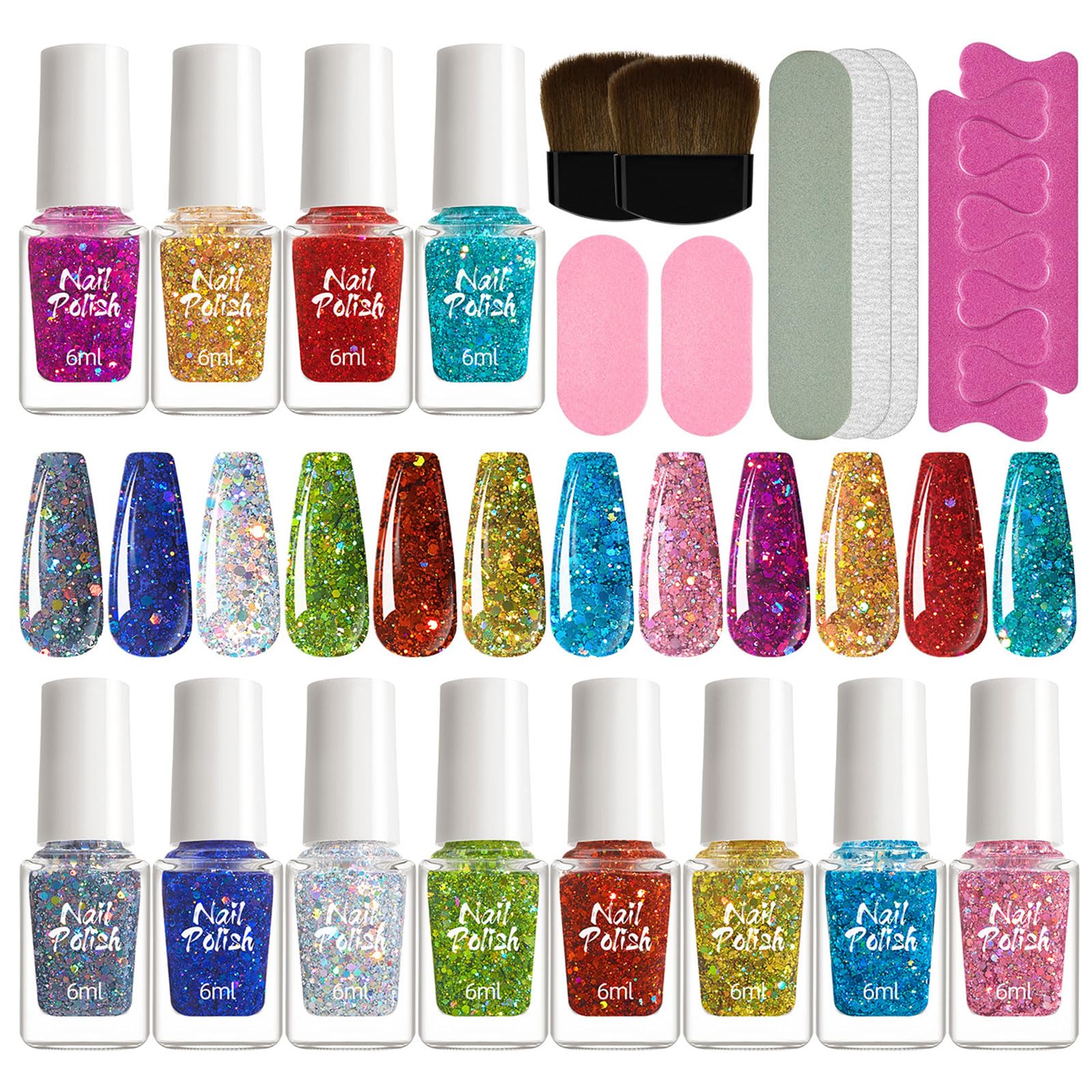 Set di 12 colori per unghie in gel con lima divisore per dita dei piedi, pennello per saloni di arte, accessori per casa, feste