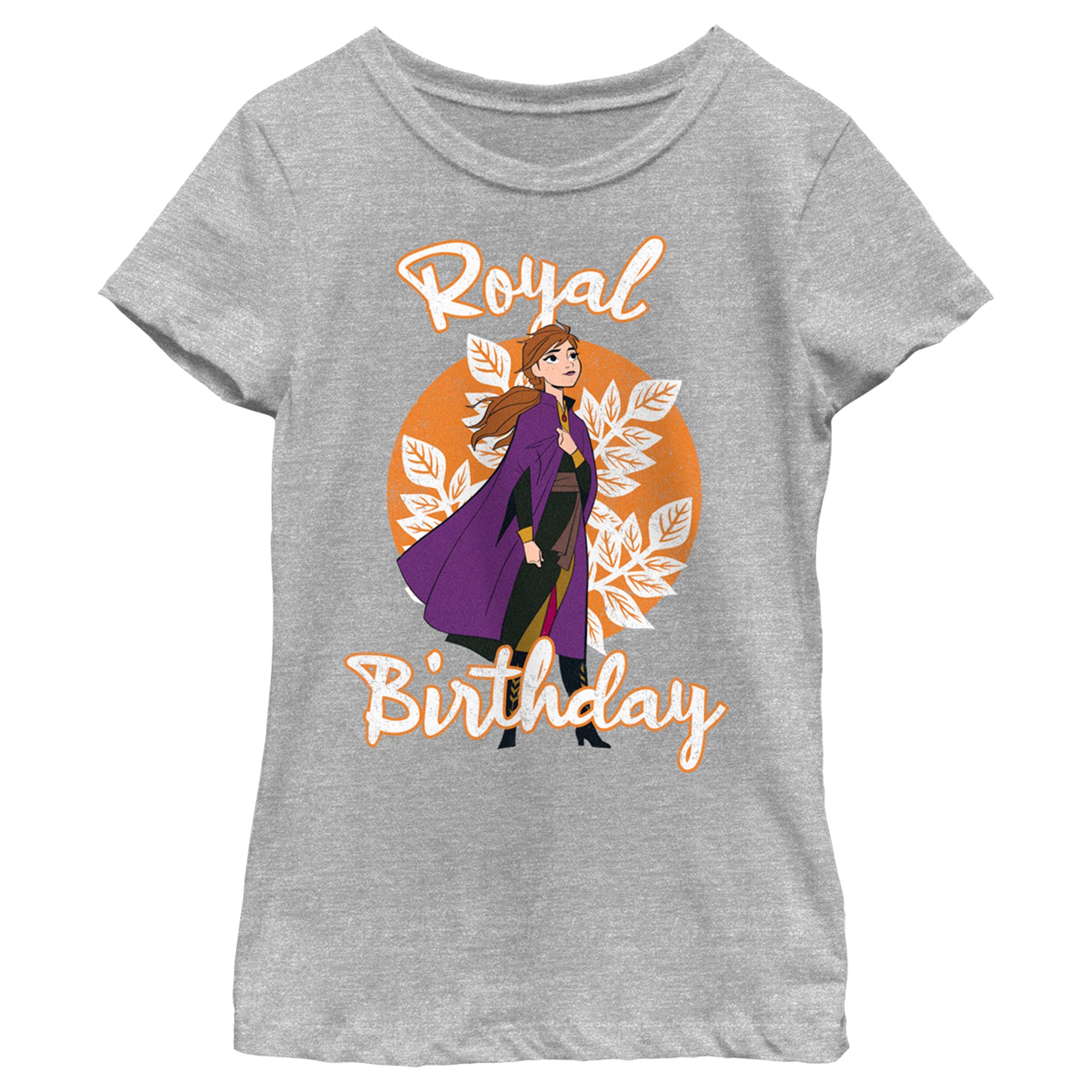 Disney Frozen 2 Anna urodziny księżniczki, koszulka dla dziewczynek, Athletic Heather, XS, Athletic Heather, XS, Sportowa wrzosowiec, XS