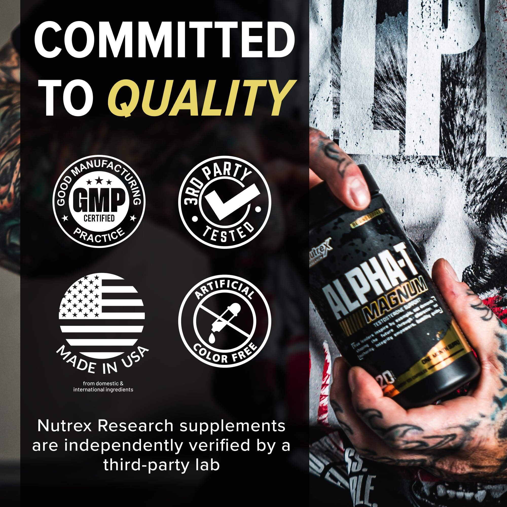 Nutrex Research Alpha-T Magnum Testosterone Support for Men | Anabolic Supplement with Tongkat Ali, Fadogia Agrestis, Shilajit and Ashwagandha | Muscle Builder for Strength, Growth & Hormone Balance — Amazon image 7