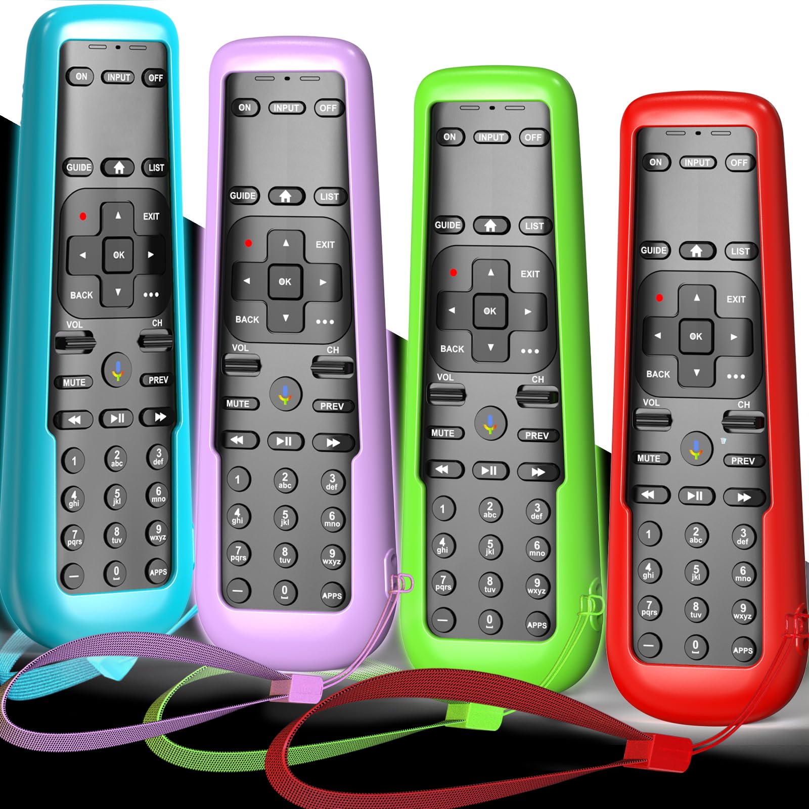 Schutzhülle für DirecTV-Fernbedienung, Abdeckung für AT&T TV Now Receiver C71KW / RC82V Sprachfernbedienung, Schutzhülle, Grün, Lila, Blau, Rot, 4 Stück