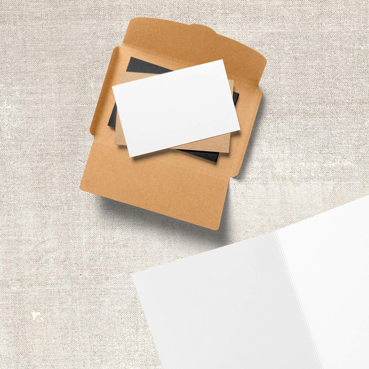 Berolle Lot de 600 cartes de visite vierges en papier kraft - Blanc
