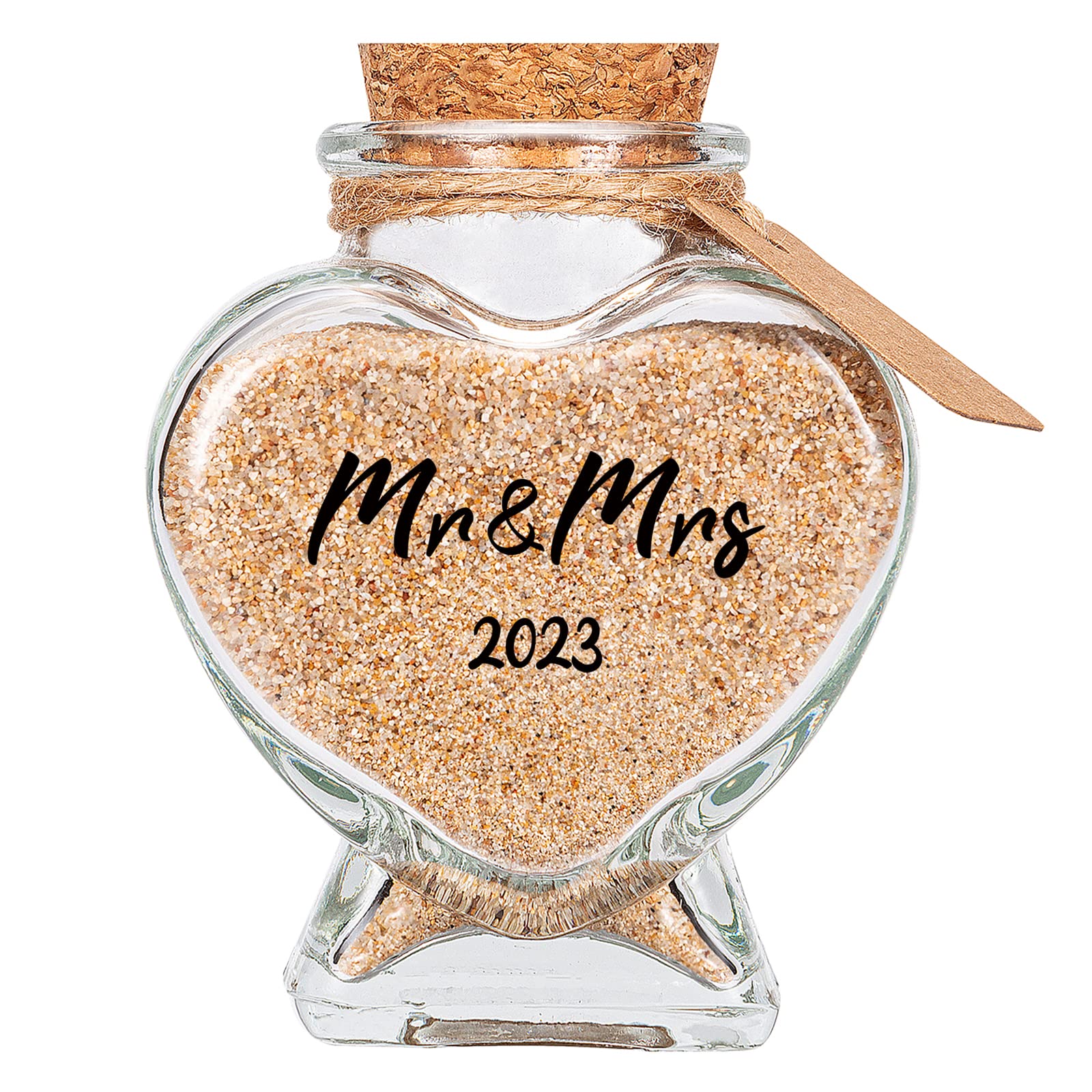 TUNGURISMr&Mrs 2023 Sand Keepsake Jar, Bridal Shower Gift, Wedding Gift, Engagement Gift, Honeymoon Gift, Travel Gift for Couples, Newlywed, Fiance(Gift Box Includes) - 40ml Glass
