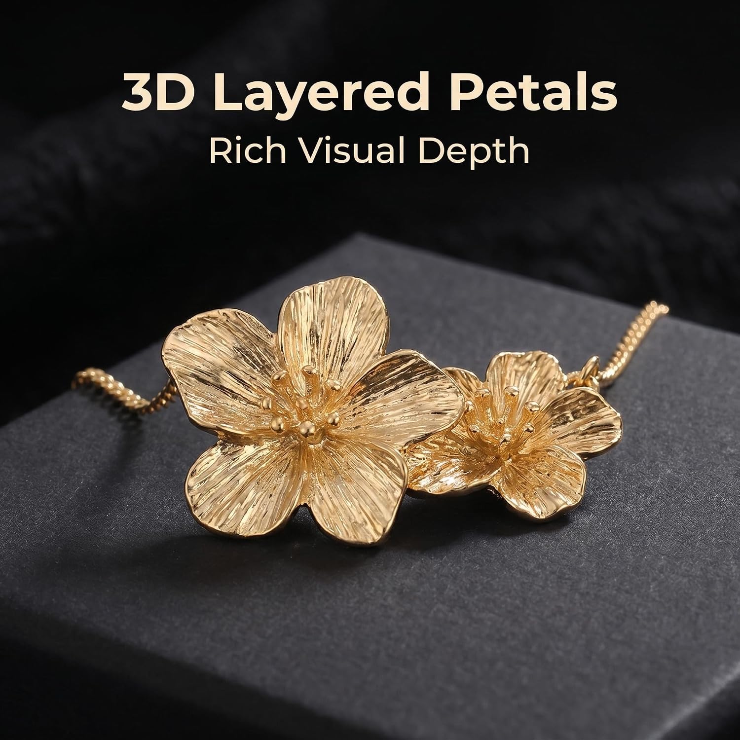 Flower Choker Necklace for Women Dainty Elegant Plated Gold Flower Necklaces for Women's Jewelry