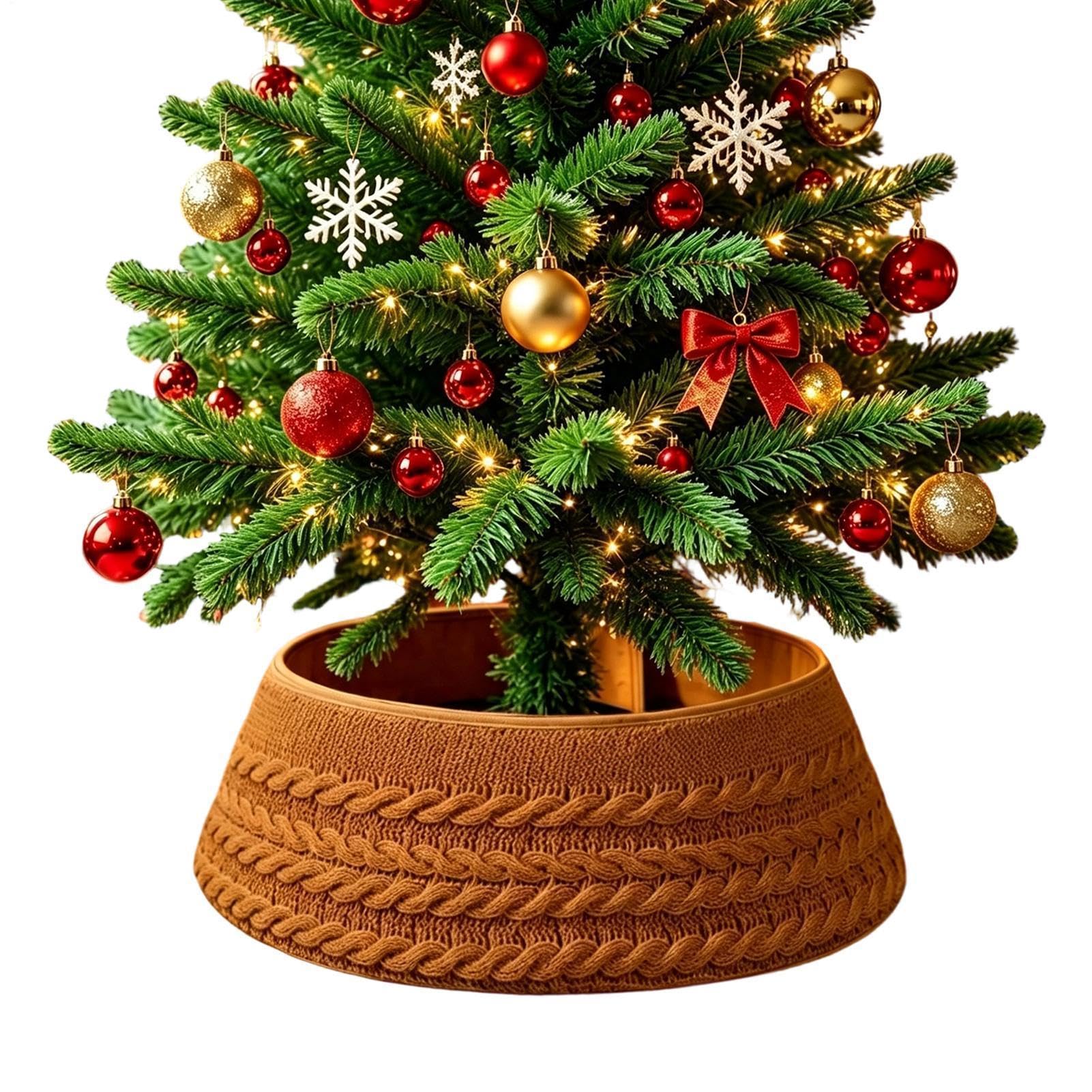 Weihnachtsbaumkragen Runder gestrickter Winterfest-Deko-