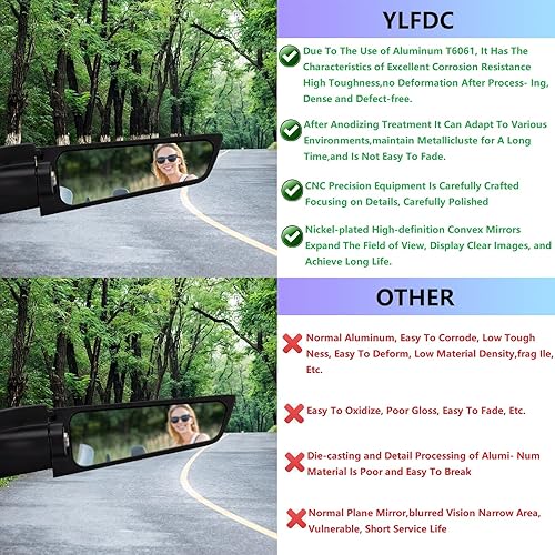 Miniatura 5 de Espejos retrovisores para motocicleta, retrovisores laterales giratorios ajustables para Kawasaki Ninja 400 NINJA 650 ZX6R, Honda Yamaha Suzuki