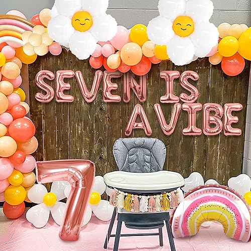 Miniatura 3 de Seven is a Vibe - Decoración de fiesta de cumpleaños de Seven is a Vibe Cake Decor Seven is a Vibe - Letrero de siete cumpleaños para decoración de