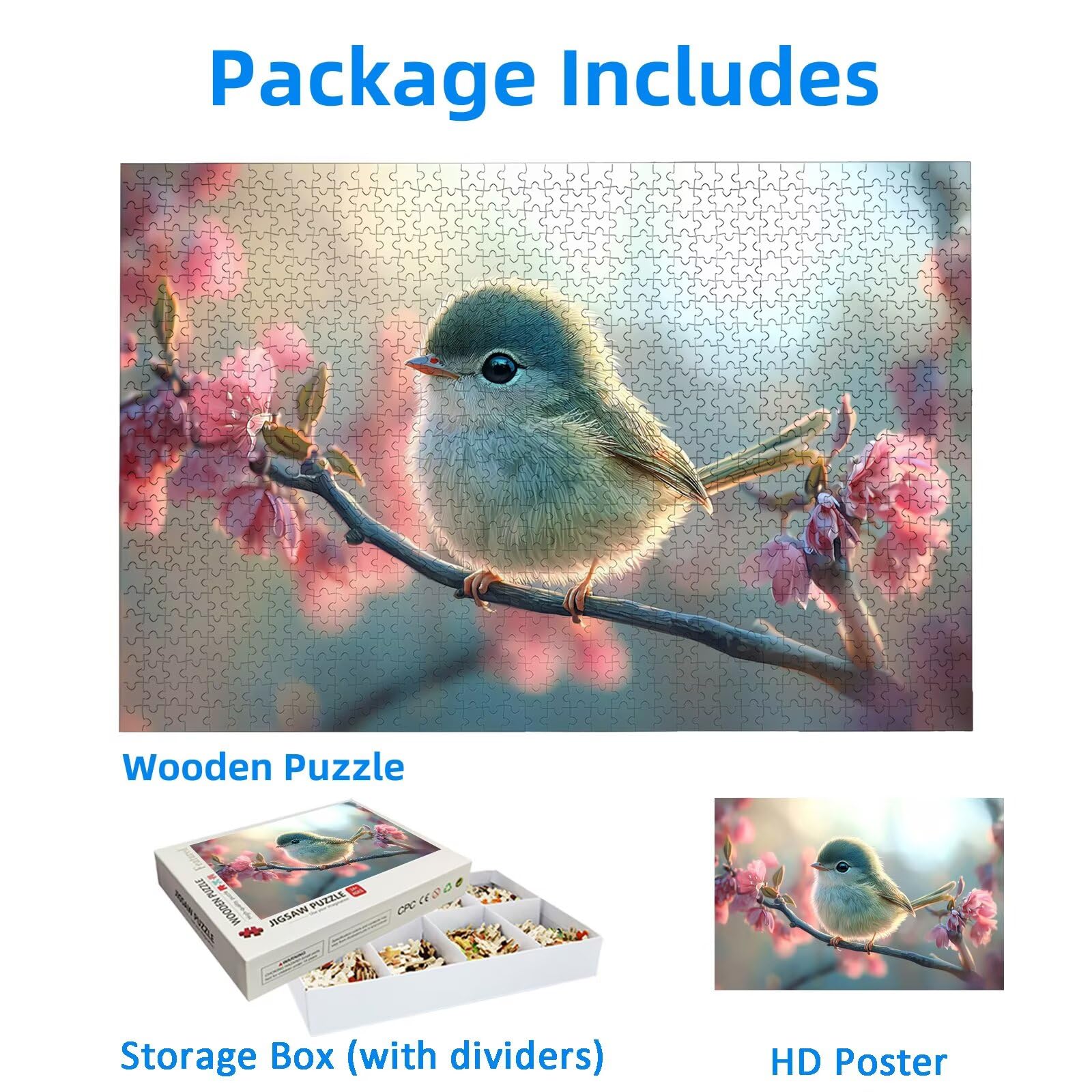 Puzzle Fleur 4000 Pièces Adultes, Puzzle 4000 Pièces pour Adultes et Enfants à Partir de 14 Ans, Oiseau Puzzles Bois de Qualité Supérieure avec Une Boîte d'Emballage Exquise, Cadeau Femme/Homme, -2057