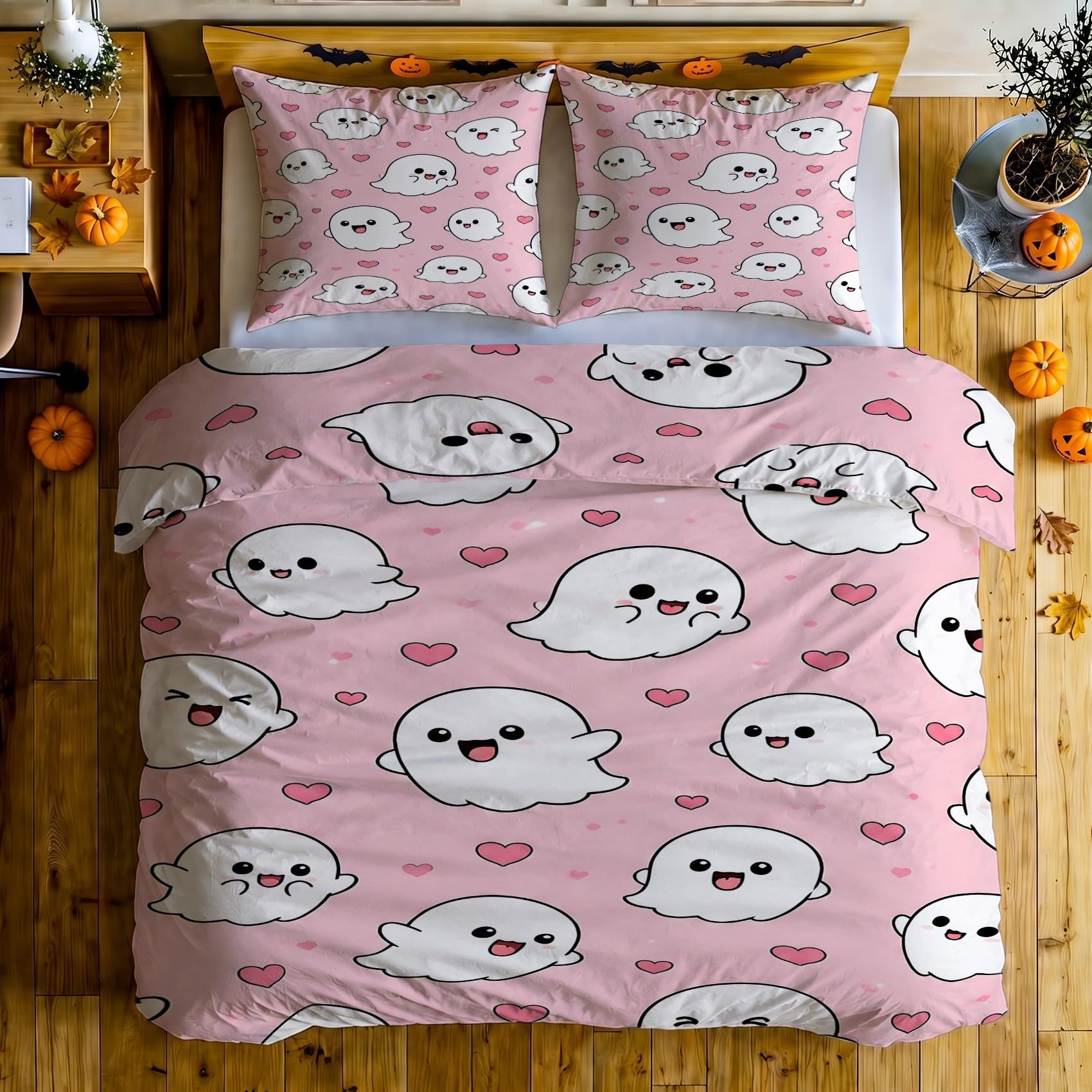 Generisch Herz-Geist Bettwäsche 220x240 3tlg Schlafzimmer Deko