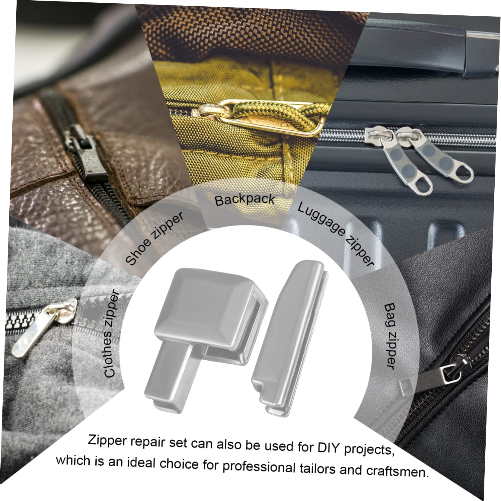 Tofficu 4piezas Kit De Reparación De Cremalleras De Metal Accesorios Para Ropa Chaquetas Jeans y Mochilas Solución Rápida y Fácil Para Cremalleras Dañadas