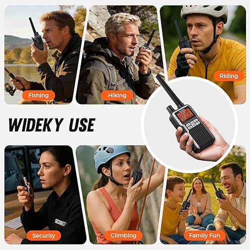 Miniatura 7 de Midd Kacy - Radio de 2 vías, 60 canales GMRS portátil recargable Walkie Talkies de caza impermeable con 121 códigos de privacidad, alertas 108 - 2