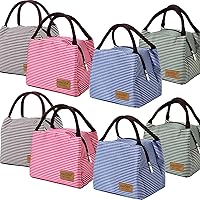 Vista 13 de Bolsa de almuerzo plegable para el almuerzo, 4 unidades, reutilizable, contenedor aislado, bolsa de picnic para hombres y mujeres