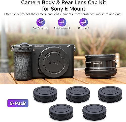 Miniatura 7 de Tapa de lente trasera de cámara y tapa de cuerpo para Sony E Mount A1 A7C A7R IV III A7 III II A7S III II A6600 A6500 A6400 A6300 A6100 A6000