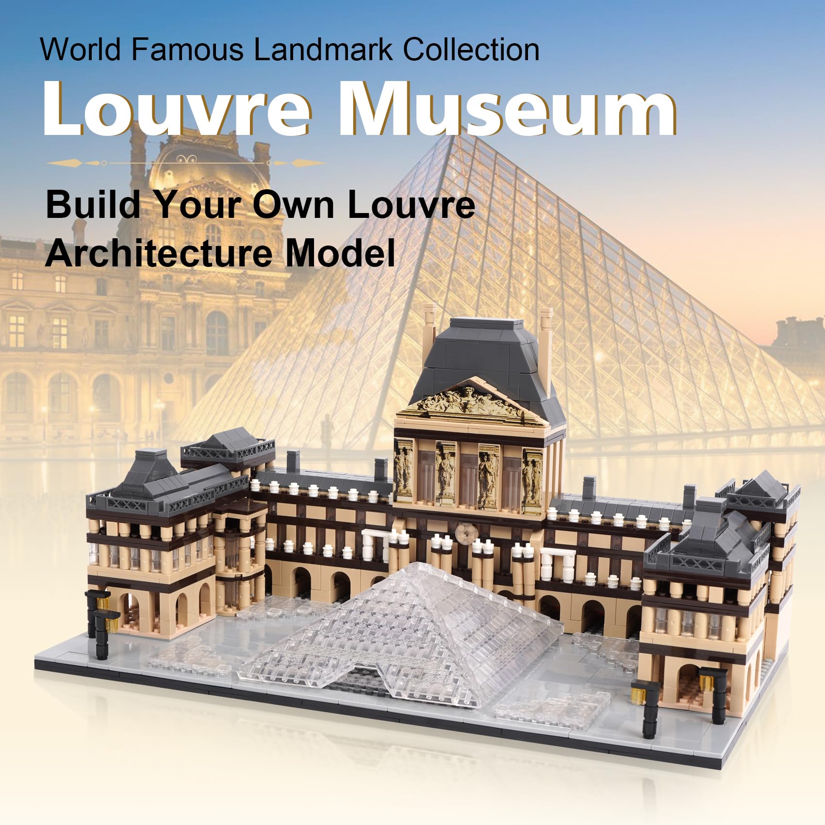 LULUFUN Kit architettura Louvre in mattoncini