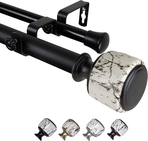 Miniatura 3 de Rod Desyne Janice - Barra de cortina doble (1.0 in), color negro