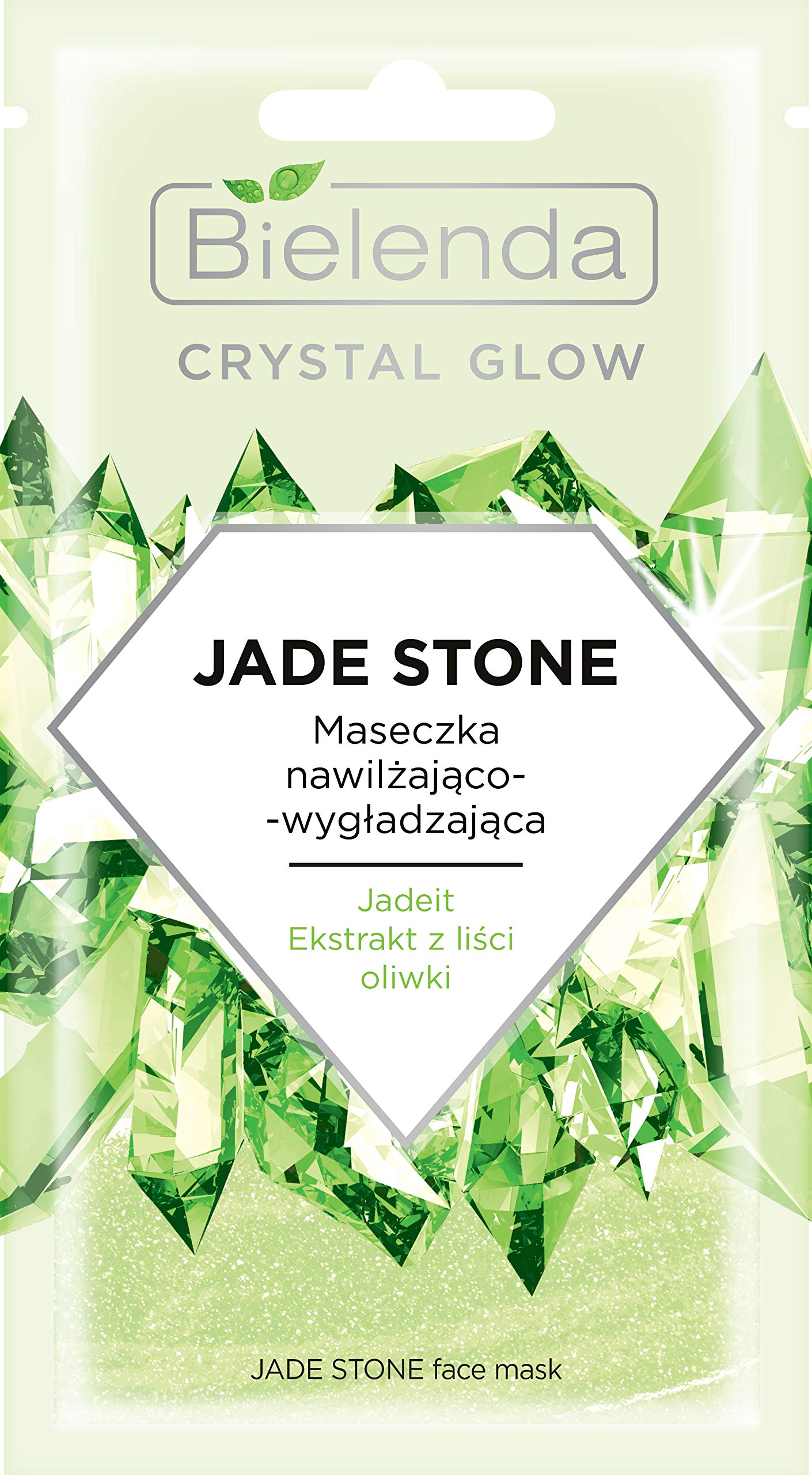 BielendaCrystal Glow Jade Stone Moisturising and Firming Face Mask 8g Vegan Cosmetic