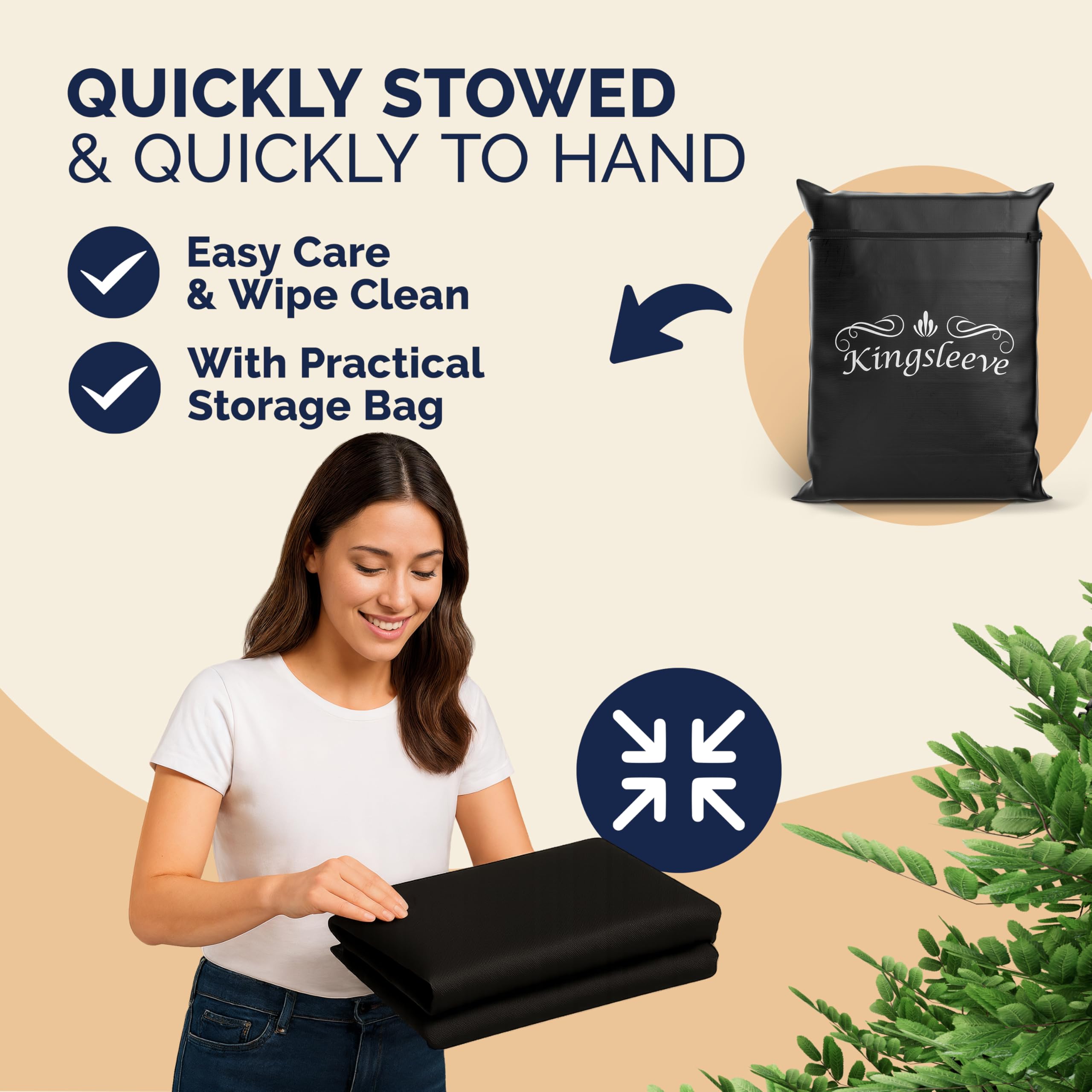 Kingsleeve® Copertura Protettiva per Isola Prendisole Impermeabile Resistente Telo di Protezione per Mobili da Esterno Copri-Lettino da Giardino Rotondo Ø188x229x90/50cm