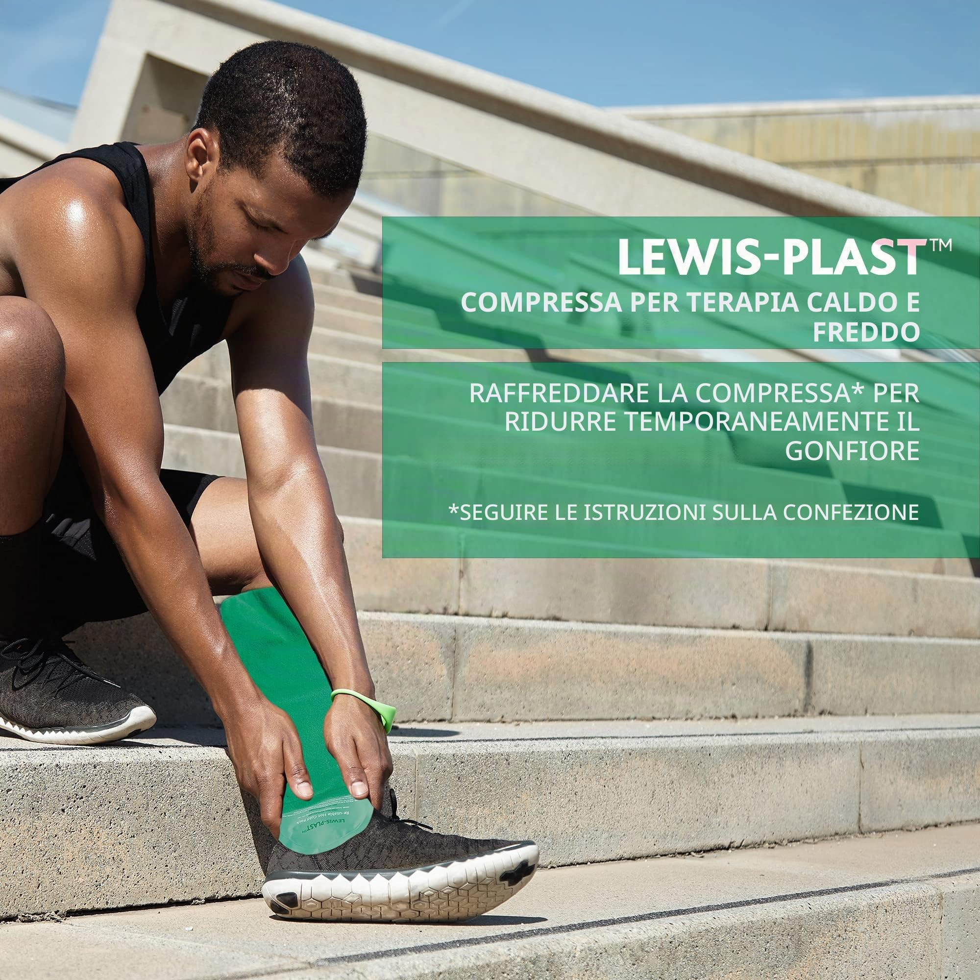 Lewis-Plast - Gel Riutilizzabile per Terapie Caldo/Freddo con Custodia Protettiva - Ideale per Dolore a Ginocchia, Schiena, Caviglia e Collo, Emicranie, Mal di Denti, Contusioni ed Altre Lesioni