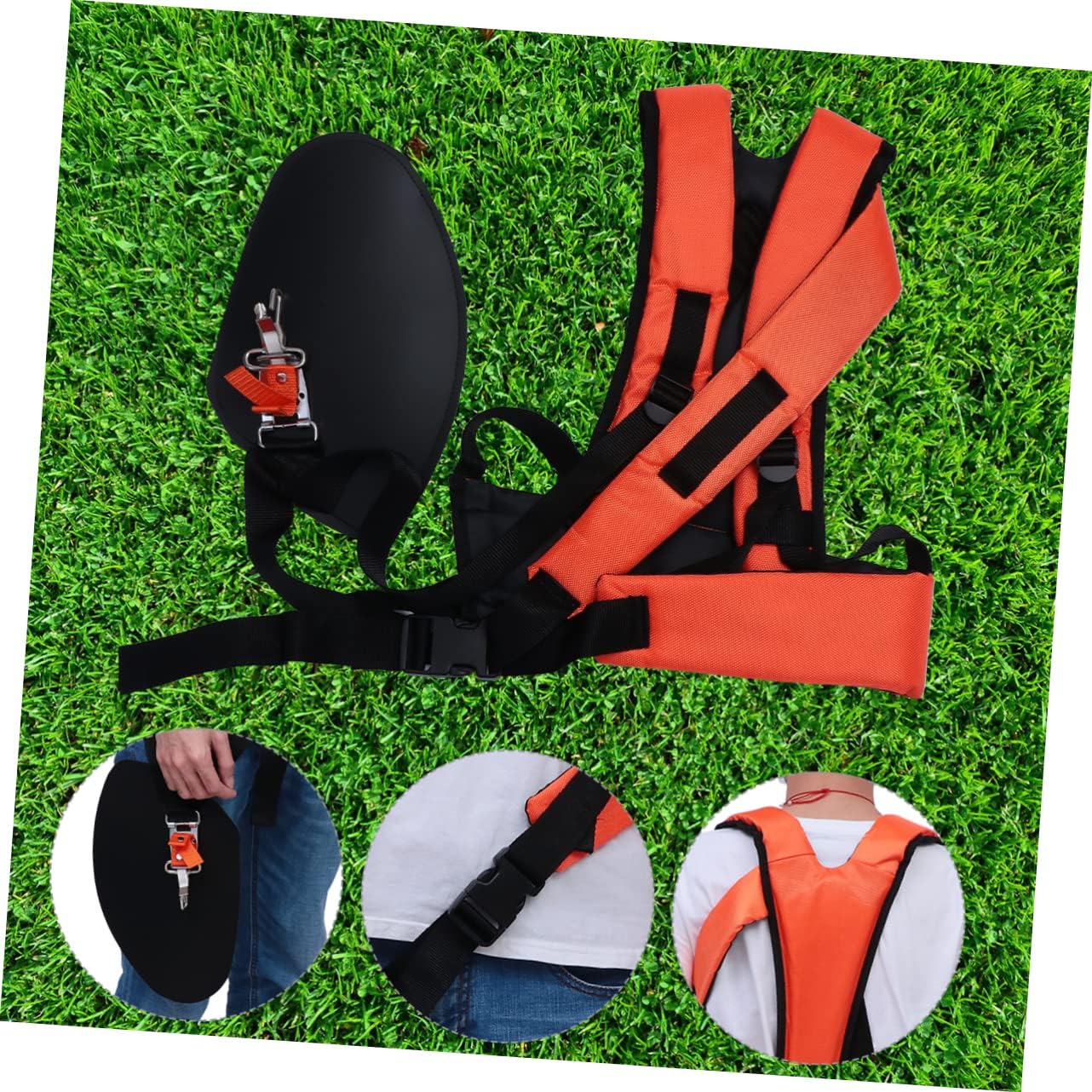 Totority Double Shoulder Strap Harness for Brush Cutter Trimmer Padded Belt Reducing Shoulder Fatigue Durable for Garden Pruners and Strimmers