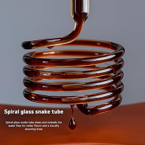 Miniatura 4 de Nispira Cold Brew Drip Tower Máquina de café helado Soporte de madera de vidrio 25 tazas blanco