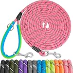 XiaZ 15FT 30FT 50FT Feuilles d'entraînement pour chiens, laisses de chien à corde en nylon avec 2 Crochets pivotants et poignée rembourrée confortable, Lead de laisse de chiot pour petits chiens de taille moyenne entraînement, jouer, camping,arrière-cour