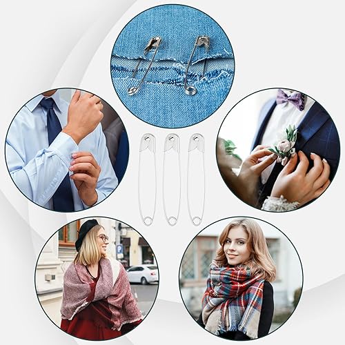 Miniatura 6 de NEBURORA 600 pines de seguridad negros de varios tamaños, pasadores de seguridad pequeños y grandes para ropa, hogar, escuela, oficina, costura,