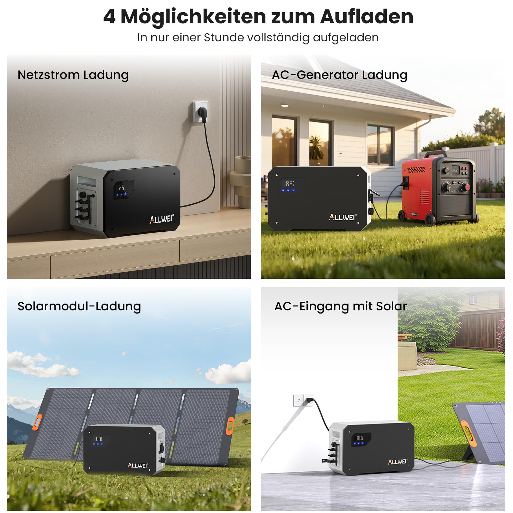 ALLWEI AC Gekoppelt All-In-One Balkonkraftwerk-Speichersystem, Bis zu 1314€ Einsparung,1600Wh LiFePO4 Powerstation Grid und off-grid All-in-one Gerät, Plug&Play für Power Feed-in