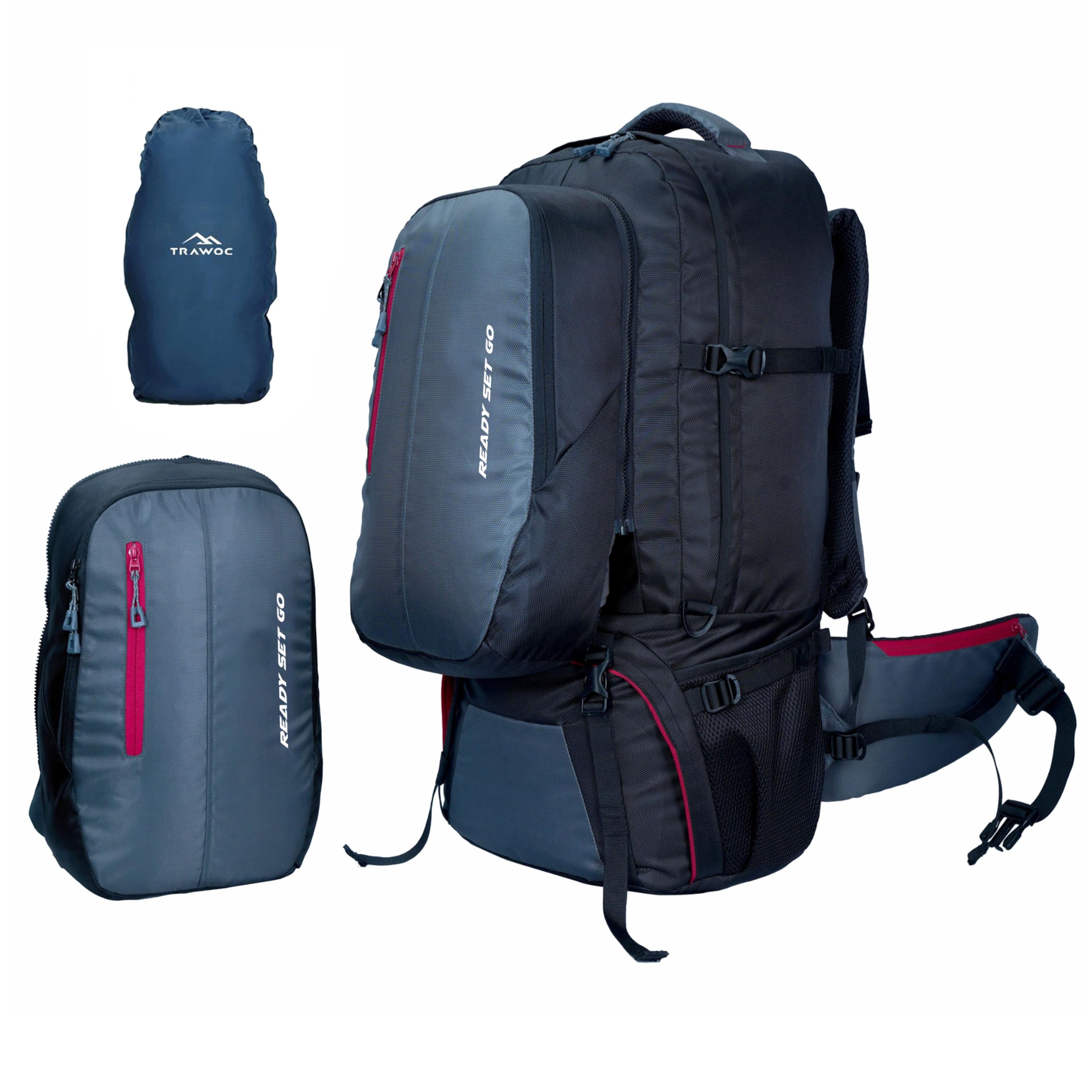 See full amazon price history chart for TRAWOC DOMINATOR 60L Internal Fiber Frame 50 +10 Liter Travel Backpack with Detachable Daypack | Laptop Bag, Rain Cover and Shoe Compartment BHK010,Metal Black TRAWOC DOMINATOR 60L Internal Fiber Frame 50 +10 Liter Travel Backpack with Detachable Daypack | Laptop Bag, Rain Cover and Shoe Compartment BHK010,Metal Black (B0CCSHQS2B) Amazon Price History, Amazon Price Tracker