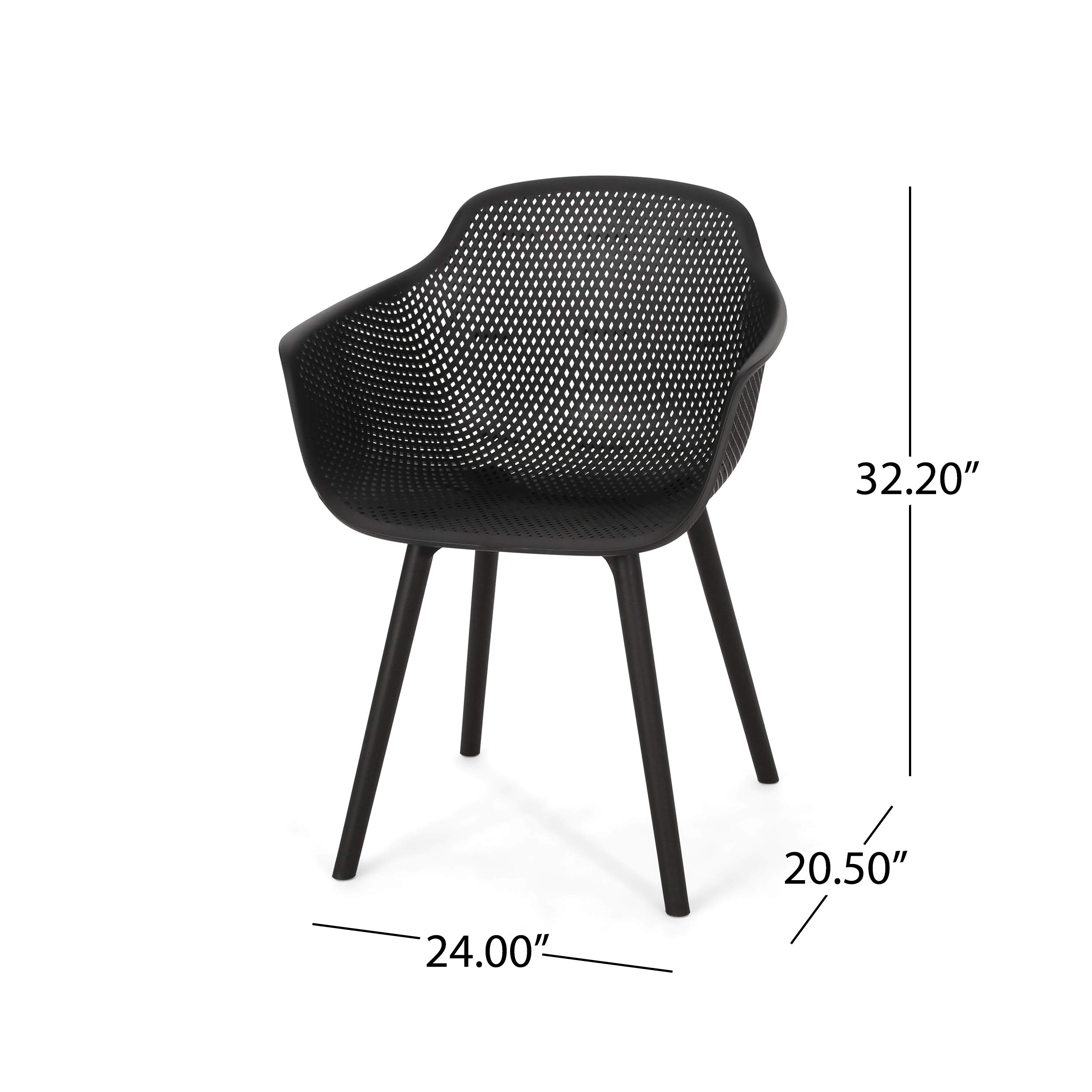 Davina - Silla de comedor (2 unidades), polipropileno, color negro 9