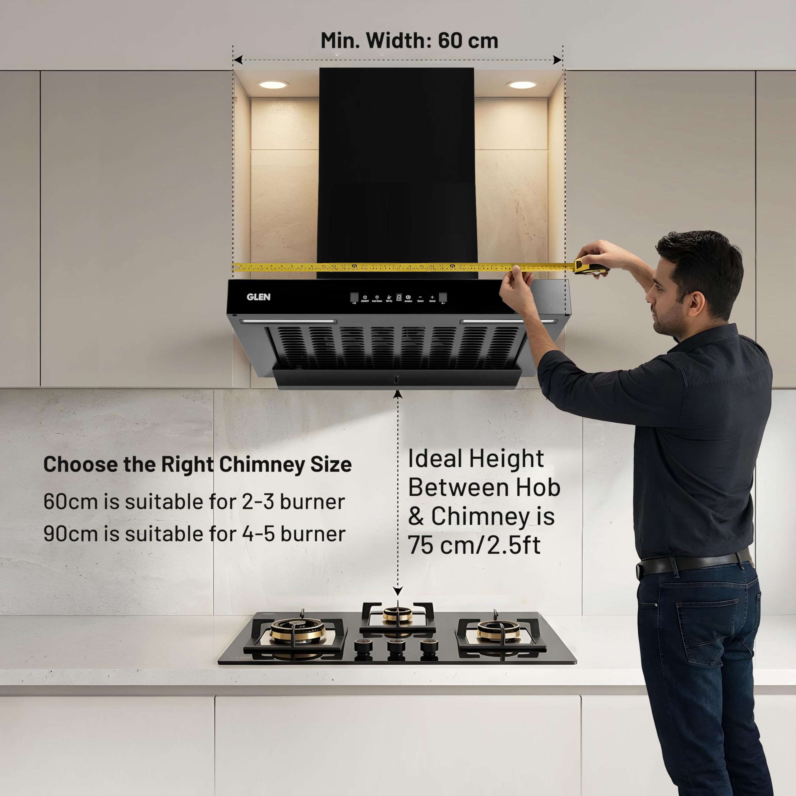 Glen Kitchen Chimney - Powerful & Filterless -2