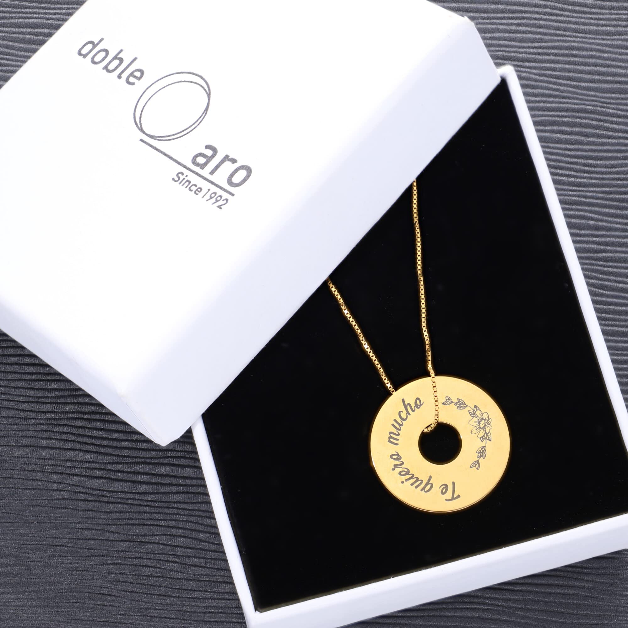 Colgante con Cadena Veneciana Personalizada - Cadena Venecia de plata Personalizada - Regalo Original - Collar Artesanal. Cadena 45 cm + Alargador - Plata de Ley 925/1000.