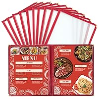 Vista 1 de Fundas de menú de 8.5 x 11 pulgadas Fundas transparentes para menú de recetas de restaurante para cocina, bebida, vino, cubiertas de menú borgoña