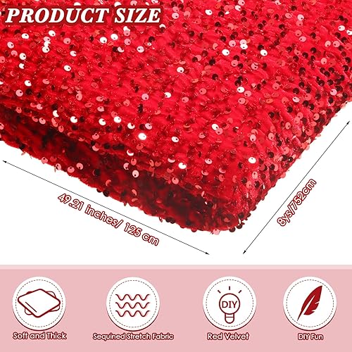 Miniatura 2 de The Yard - Tela de terciopelo con lentejuelas para coser, tela brillante para coser mantel de tela brillante para vestido, camino de mesa,