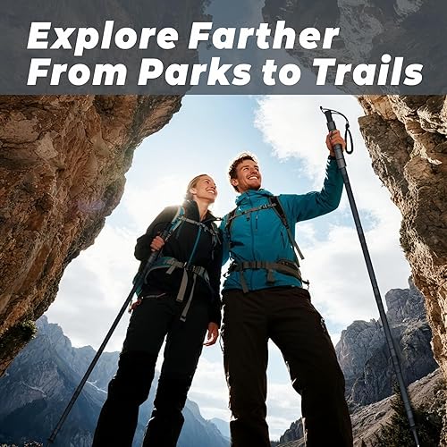 Miniatura 2 de GoldPig Bastón de senderismo táctico modular de aluminio de 48 pulgadas, 6 piezas con brújula, destornillador y silbato, punta de tungsteno, bolsa