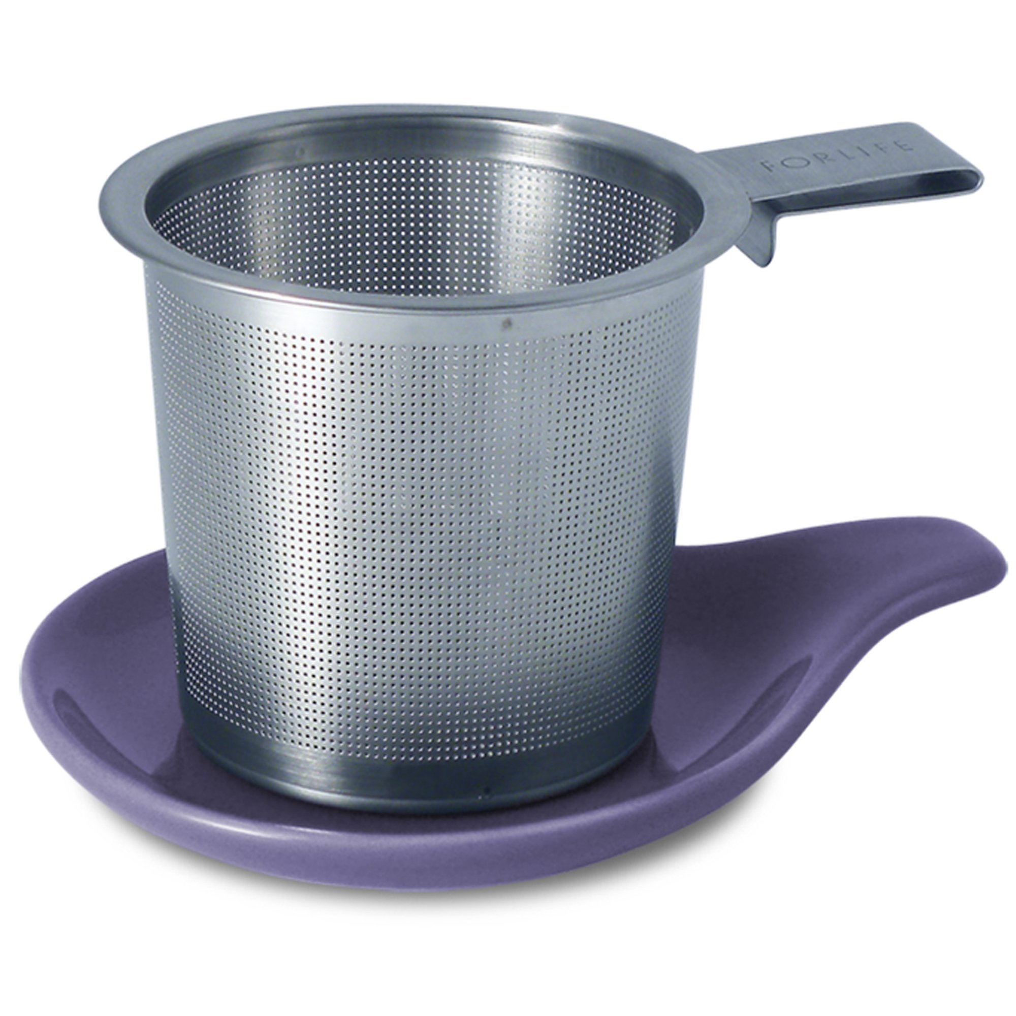 FORLIFEHook Handle Tea Infuser and Dish Set, Purple
