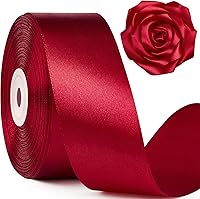 Vista 14 de Cinta de satén marfil de 1-1/2 pulgadas de ancho, cinta de tela de poliéster sólido de 50 yardas para hacer rosas, día de la madre, envoltura