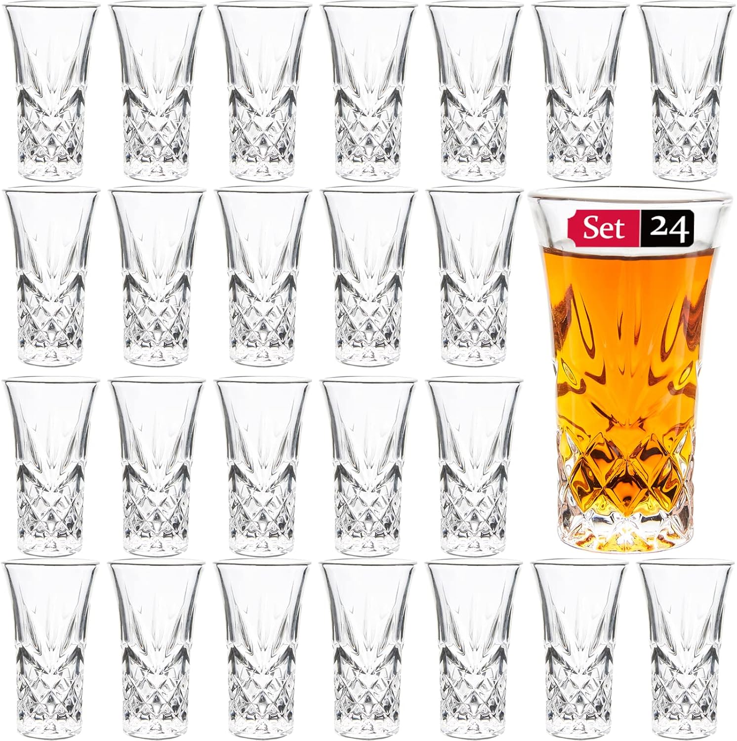 Tequila Glasses Heavy Base Shot Glass Cordial Glasses 2 OZ (24)