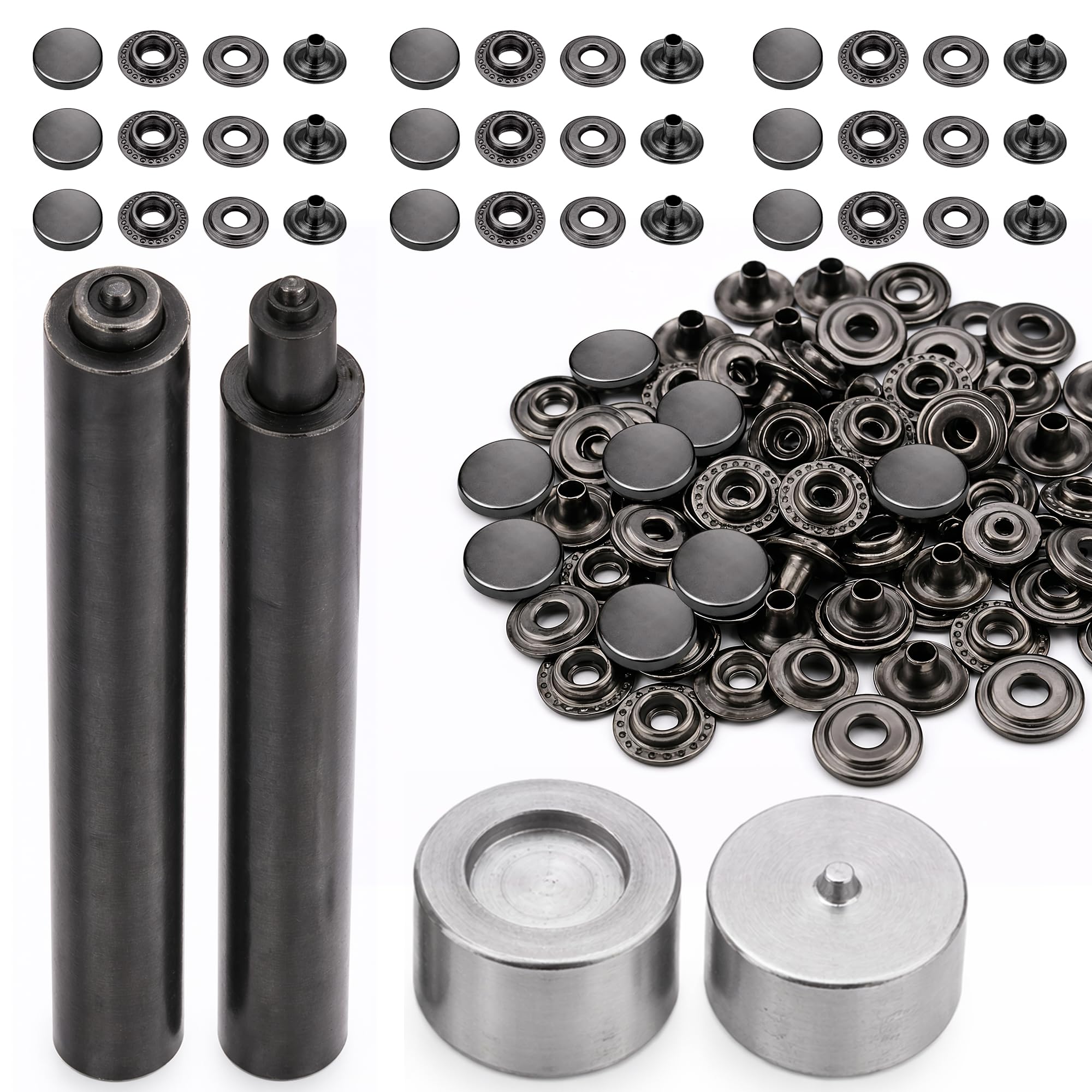 Boutons-pression 15 mm robustes et outil en métal pour fixer sans effort le bronze