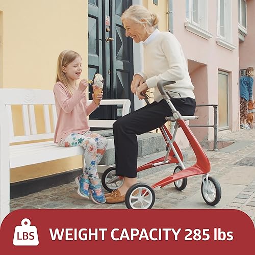 Miniatura 6 de byACRE Carbon Ultralight Rollator Walker with Organizer Bag, Red, Regular Track Red,Black,Blue,White,https:/ www.Yaxa/dp/undefined