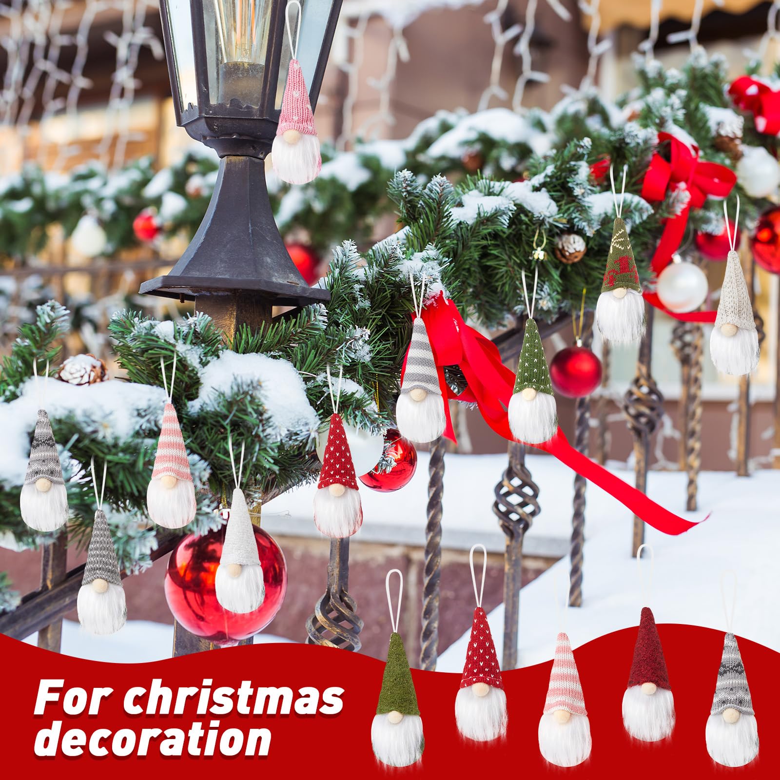 30 szt. krasnal pluszowe ozdoby świąteczne Święty Mikołaj Elf ozdoby choinkowe 15 stylów ręcznie robione świąteczne gnomy dekoracje do domu lalka mini pluszowe dekoracyjne wiszące gnomy ozdoby z kapeluszem brodą