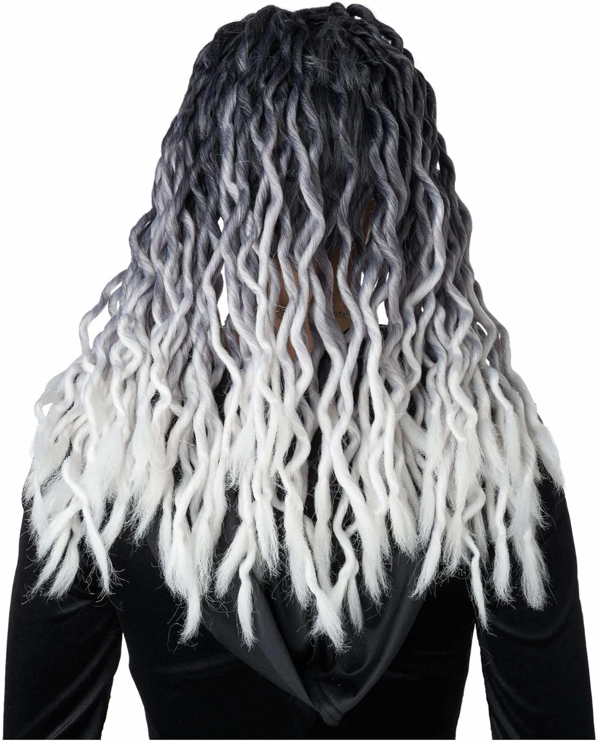 California Costumes, Ombre Crinkle Dreads Wig, Black/Gray
