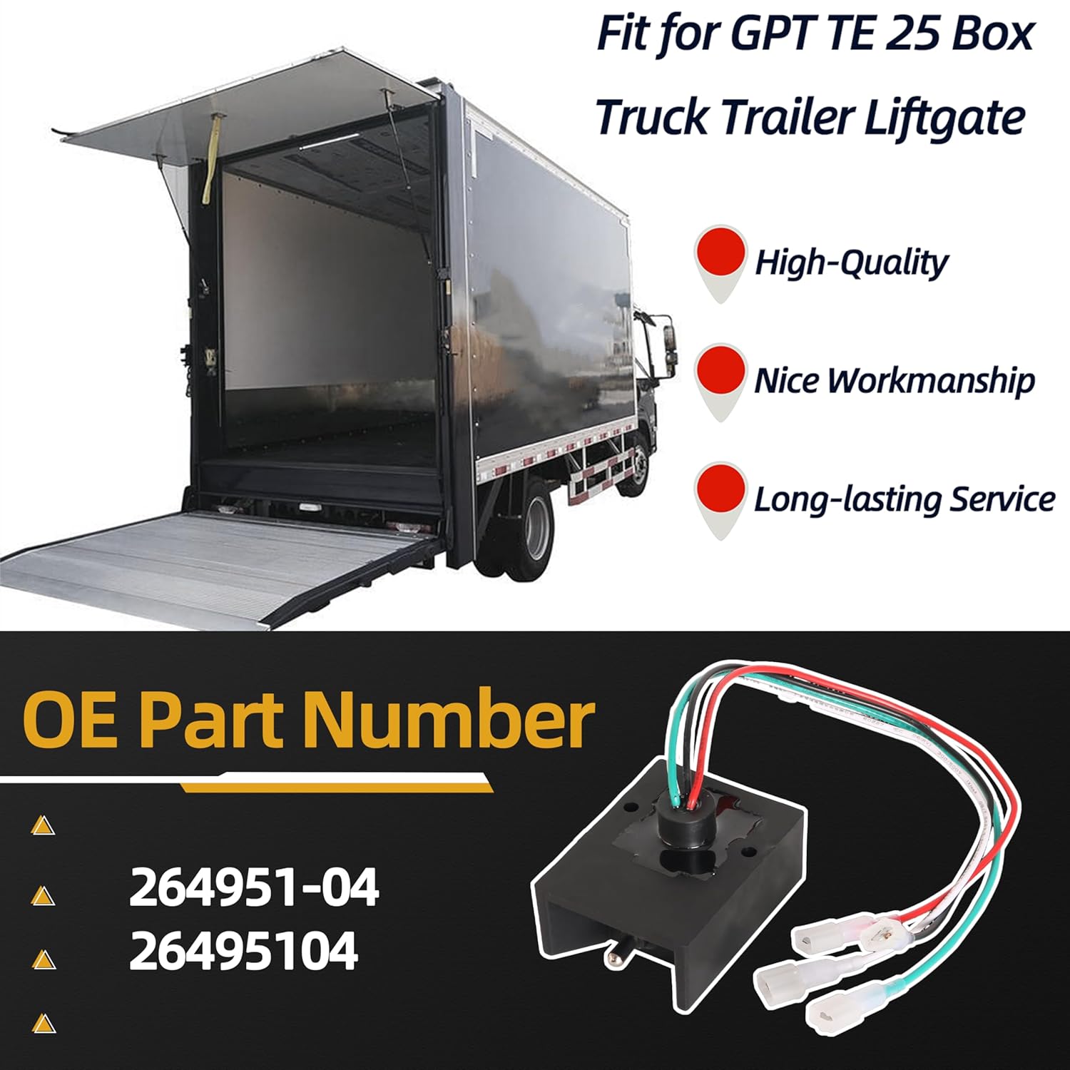 26495104 Lift Gate Switch Fit for GPT-25, for TE-25 Box Trucks Trailer Lift Gate # 264951-04