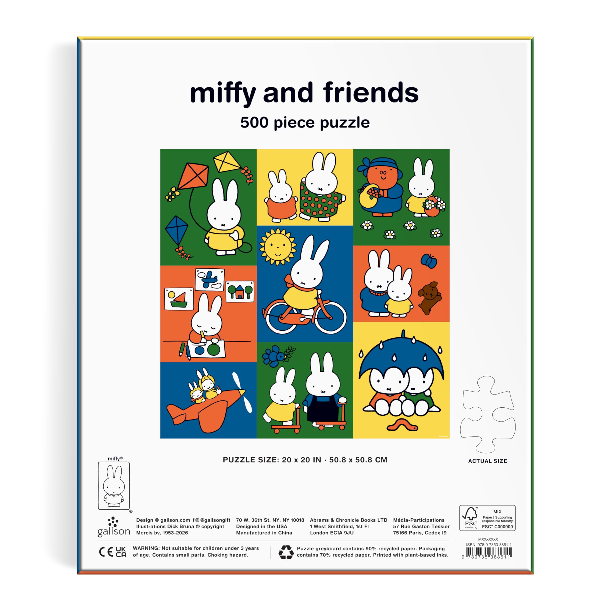 Amazon.co.jp: Miffy and Friends 500 Piece Puzzle : Galison, Bruna