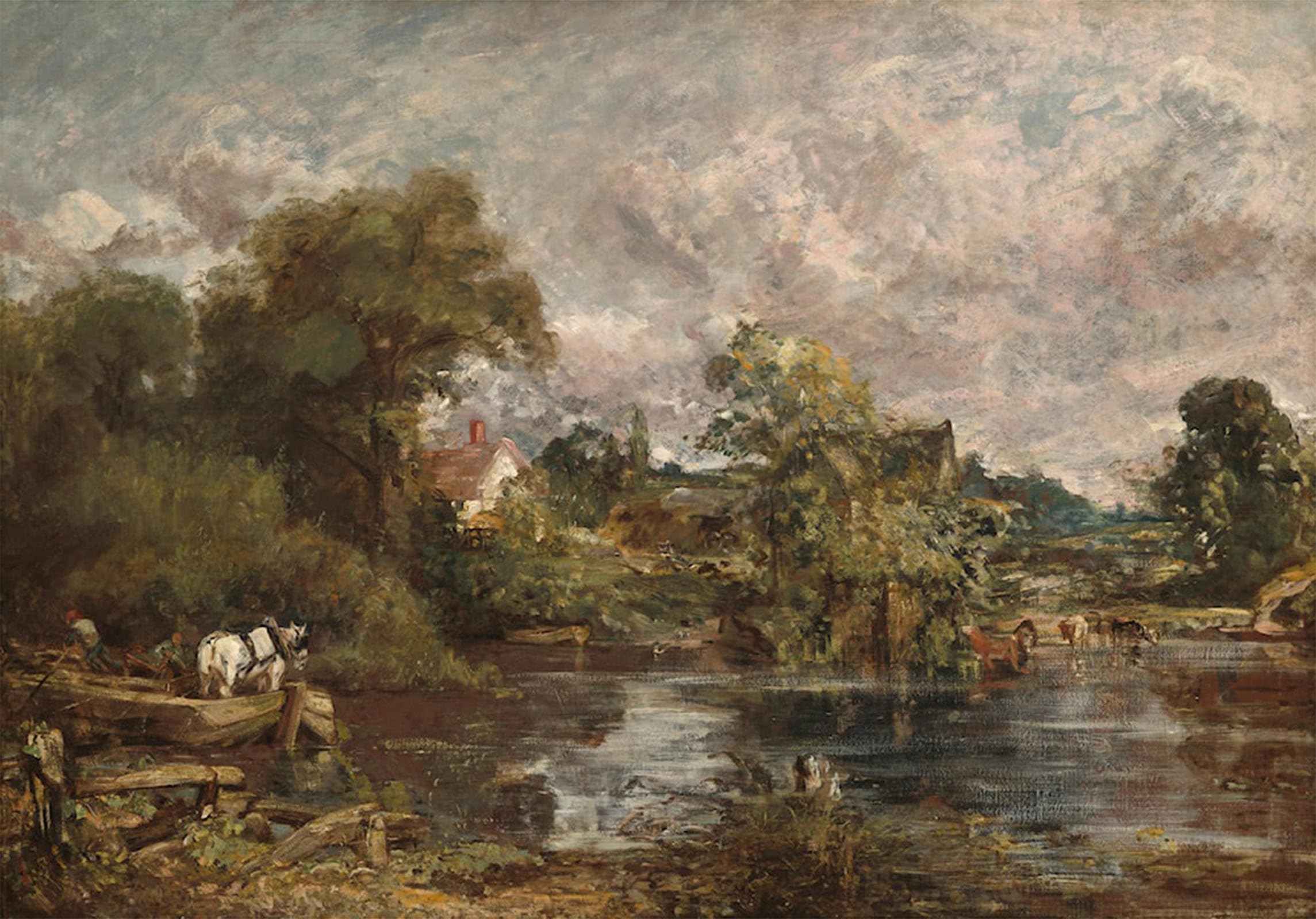 SERENDIPITP Abstract Painting Mural Print Picture Wall Decor Painting il bianco John Constable Vintage Wall Artwork for Home Decor 60x90cm